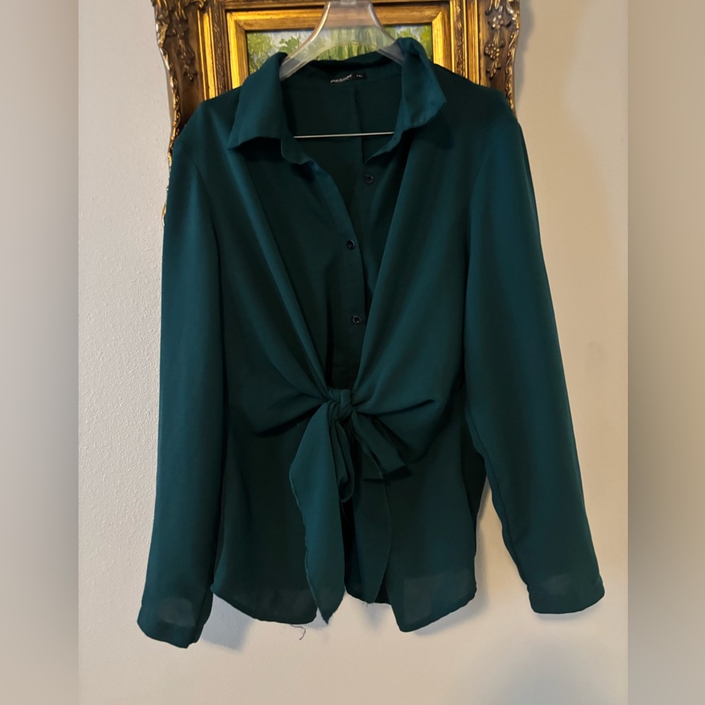 SHEIN Curve Green Blouse